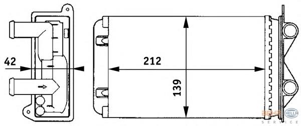 8FH351313401 HELLA radiador de forno (de aquecedor)