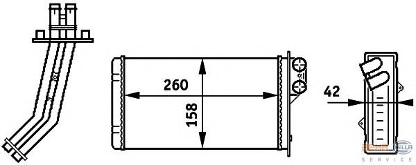 8FH 351 313-311 HELLA radiador de forno (de aquecedor)