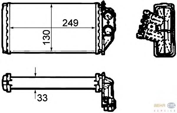 6448K4 Peugeot/Citroen radiador de forno (de aquecedor)