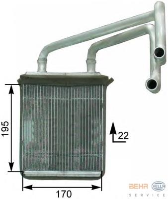 8FH351315231 HELLA radiador de forno (de aquecedor)