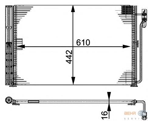 8FC351317481 HELLA radiador de aparelho de ar condicionado