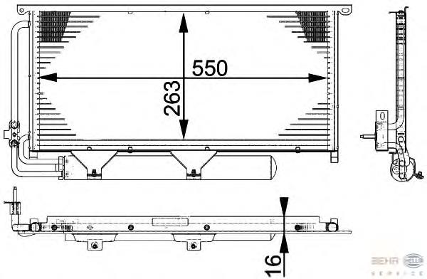 8FC351317511 HELLA radiador de aparelho de ar condicionado