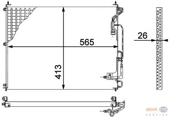 8FC351317221 HELLA radiador de aparelho de ar condicionado