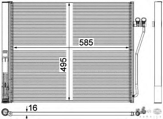 8FC351309151 HELLA radiador de aparelho de ar condicionado