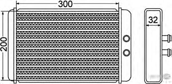 8FH351308261 HELLA radiador de forno (de aquecedor)