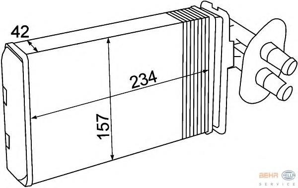 8FH351308741 HELLA radiador de forno (de aquecedor)