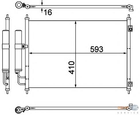 8FC351308771 HELLA radiador de aparelho de ar condicionado