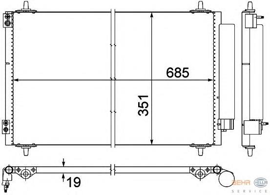 8FC351309-411 HELLA radiador de aparelho de ar condicionado