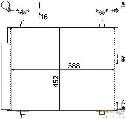 8FC 351 305-221 HELLA radiador de aparelho de ar condicionado