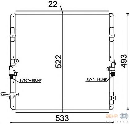 8FC351307591 HELLA radiador de aparelho de ar condicionado