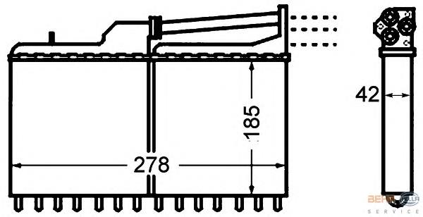 8FH351308061 HELLA radiador de forno (de aquecedor)