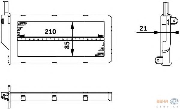8FH351312121 HELLA radiador de forno (de aquecedor)