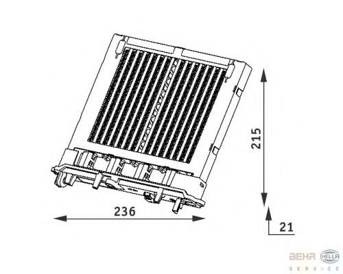 8FH351312111 HELLA radiador de forno (de aquecedor)