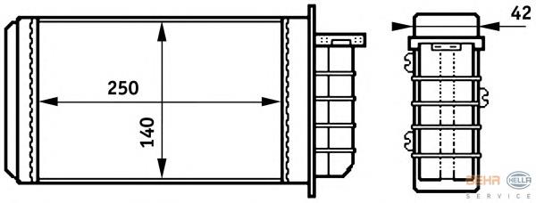 Radiador de forno (de aquecedor) para Fiat Brava (182)