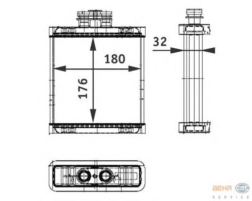 8FH351311111 HELLA radiador de forno (de aquecedor)