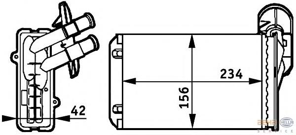 Купить 8FH351311041 HELLA Радиатор печки