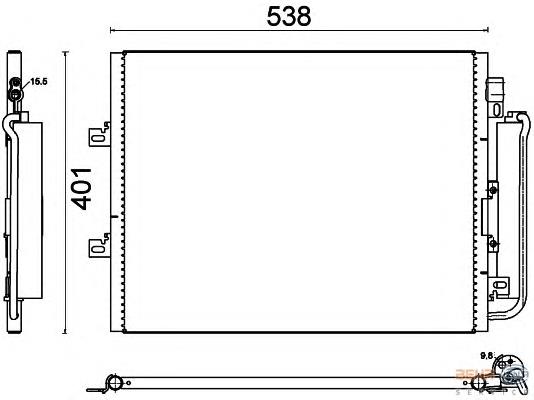 8FC351310691 HELLA radiador de aparelho de ar condicionado