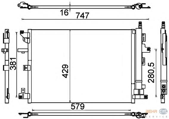 8FC351310601 HELLA radiador de aparelho de ar condicionado