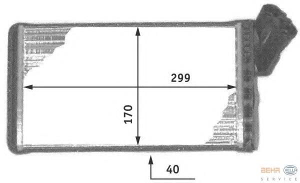 8FH351311731 HELLA radiador de forno (de aquecedor)