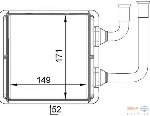 8FH351333061 HELLA radiador de forno (de aquecedor)