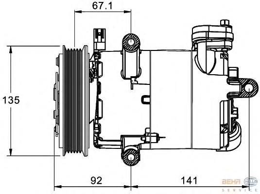 8FK 351 334-021 HELLA compressor de aparelho de ar condicionado