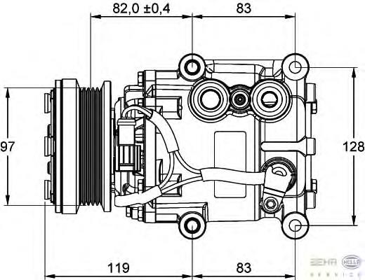 8FK351334001 HELLA compressor de aparelho de ar condicionado