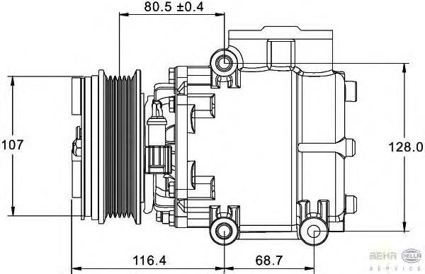 6S7H19D629BA Ford compressor de aparelho de ar condicionado