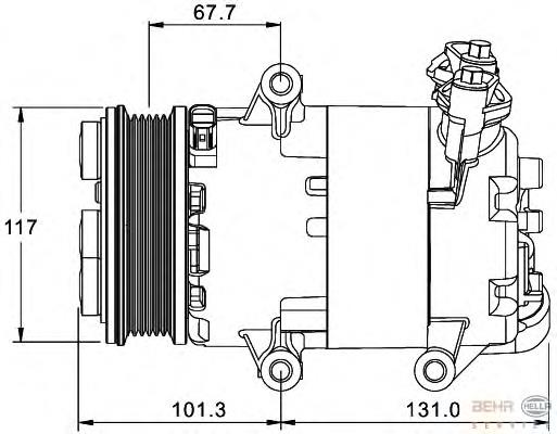 8FK351334041 HELLA compressor de aparelho de ar condicionado