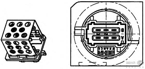 Resistor (resistência) de ventilador de forno (de aquecedor de salão) para Peugeot 206 (2E, K)