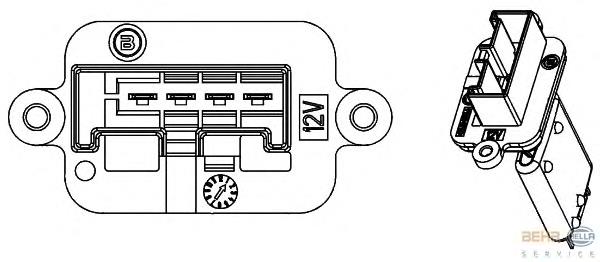 9ML351332221 HELLA resistor (resistência de ventilador de forno (de aquecedor de salão))