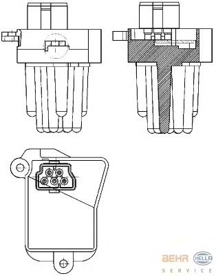 Resistor (resistência) traseiro de ventilador de forno (de aquecedor de salão) para BMW 7 (E38)