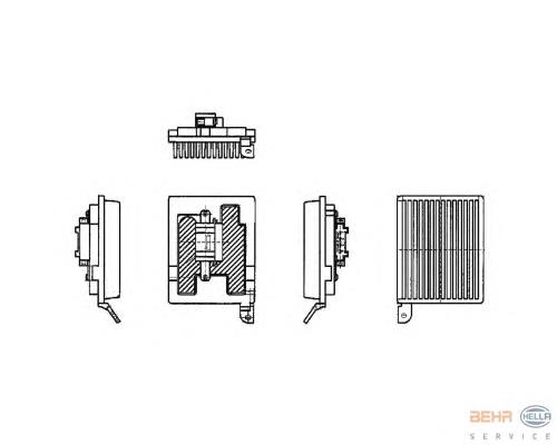 Resistor (resistência) traseiro de ventilador de forno (de aquecedor de salão) para Mercedes Vito (639)
