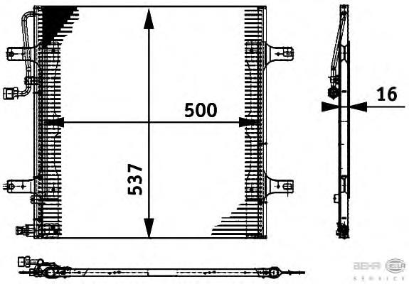 8FC351317591 HELLA radiador de aparelho de ar condicionado