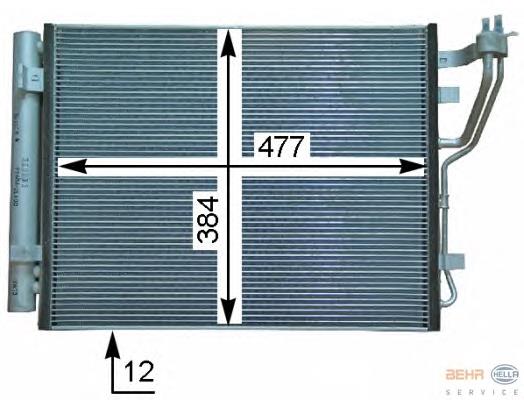 8FC 351 318-701 HELLA radiador de aparelho de ar condicionado