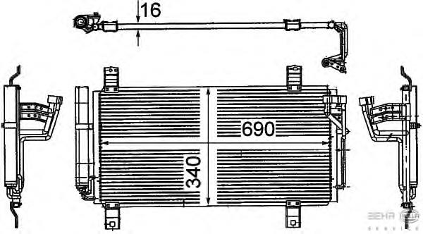 030-016-0012 Depo/Loro radiador de aparelho de ar condicionado