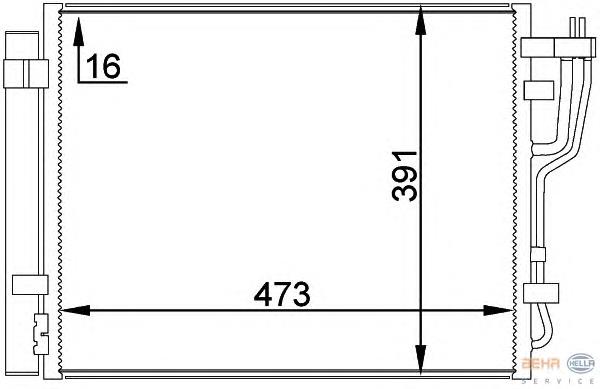 8FC351318451 HELLA radiador de aparelho de ar condicionado