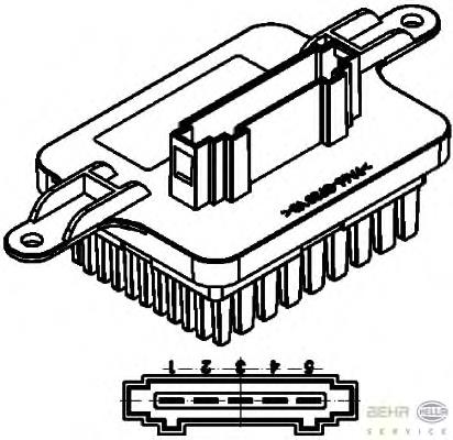 5HL351321571 HELLA resistor (resistência de ventilador de forno (de aquecedor de salão))