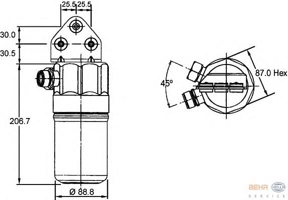 8FT351192381 HELLA tanque de recepção do secador de aparelho de ar condicionado