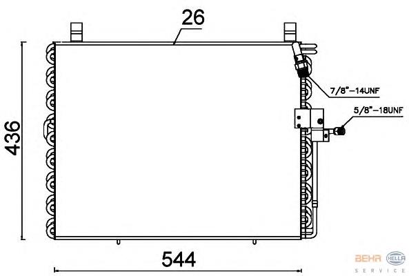 8FC351301484 HELLA radiador de aparelho de ar condicionado