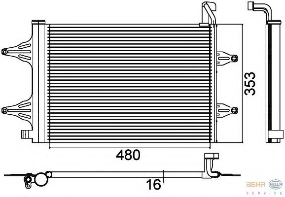 8FC351301-531 HELLA radiador de aparelho de ar condicionado