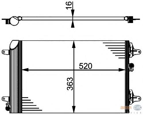 8FC351301521 HELLA radiador de aparelho de ar condicionado