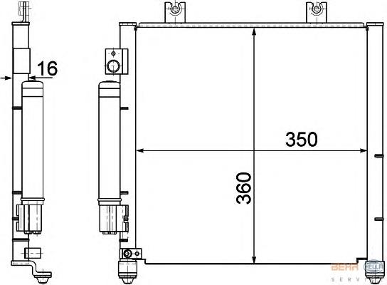 8FC351301411 HELLA radiador de aparelho de ar condicionado