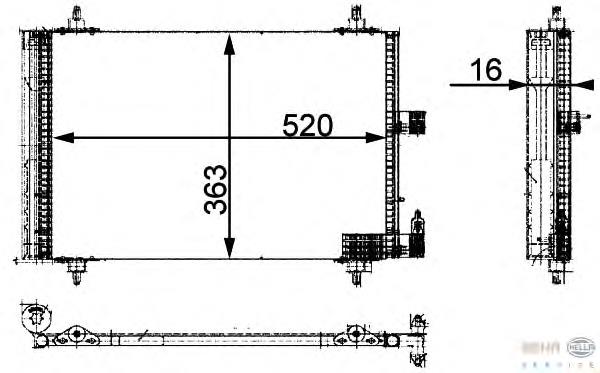 8FC351301384 HELLA radiador de aparelho de ar condicionado