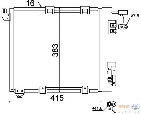 8FC351301374 HELLA radiador de aparelho de ar condicionado