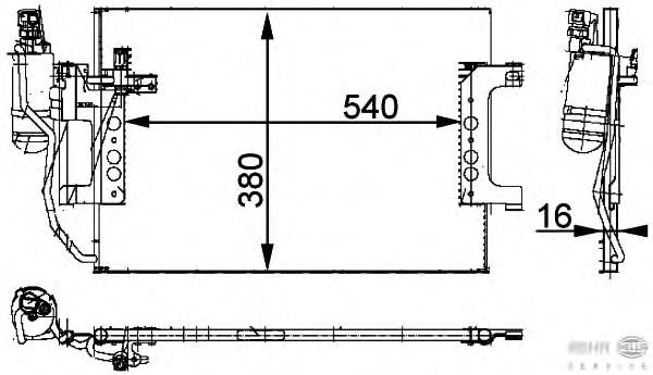 Radiador de aparelho de ar condicionado para Mercedes A (W168)