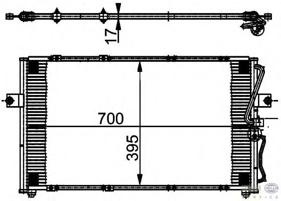 8FC351302011 HELLA radiador de aparelho de ar condicionado
