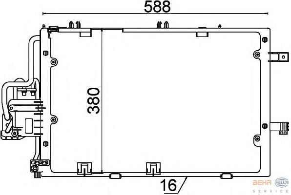 8FC351300604 HELLA radiador de aparelho de ar condicionado