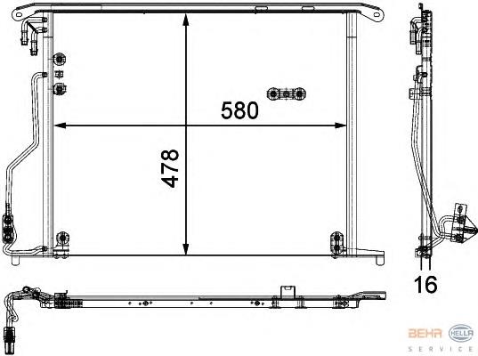 8FC351301171 HELLA radiador de aparelho de ar condicionado