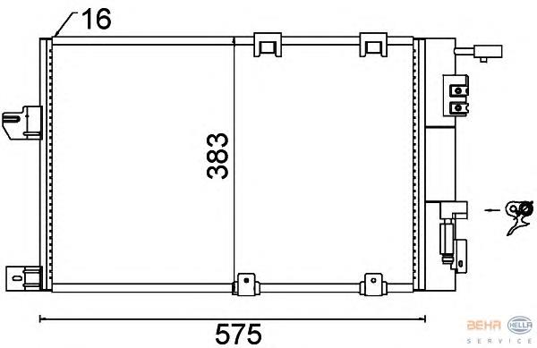 8FC351301244 HELLA radiador de aparelho de ar condicionado
