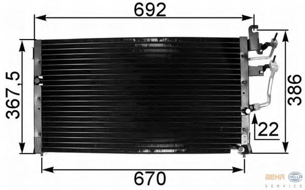 8FC351301-111 HELLA radiador de aparelho de ar condicionado